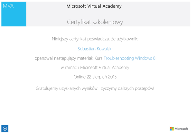 Microsoft Virtual Academy - Troubleshooting Windows 8