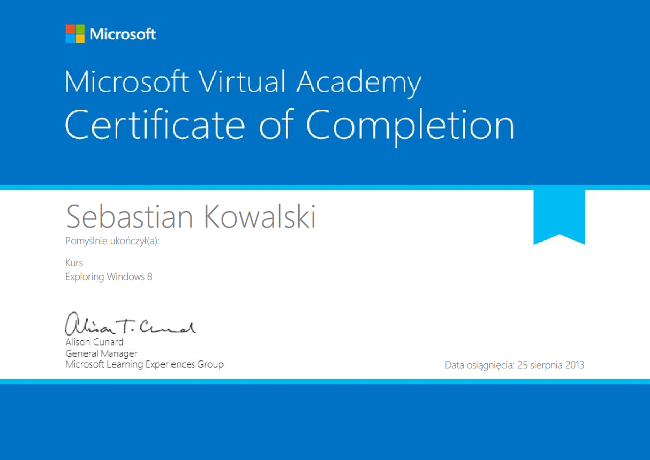 Microsoft Virtual Academy - Exploring Windows 8